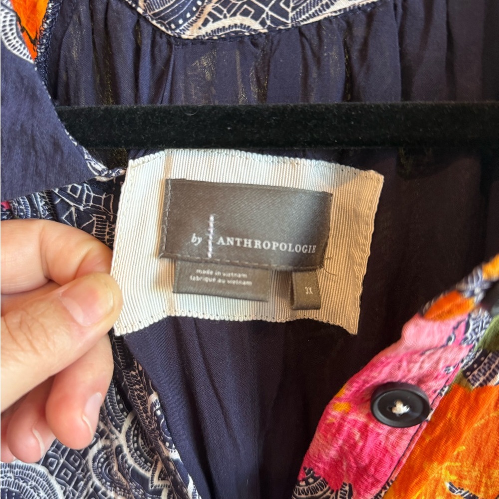 Anthropologie Navy Floral Maxi Dress - Picture 3 of 4